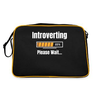 Introverti S’il vous plaît attendez Humour Sarcastique Geek - Sac Retro - noir/or - Dos