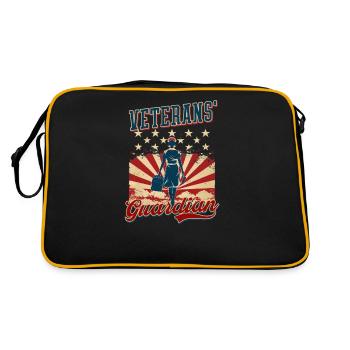 VA Krankenschwester Veteranenvormund - Retro Tasche - Schwarz/Gold - Hinten