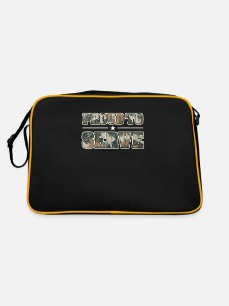 Une infirmière VA fière de servir - Sac Retro - noir/or - Dos