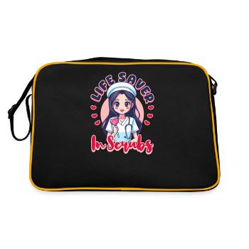 Infirmière sauveuse de l’urgence en blouse - Sac Retro - noir/or - Dos