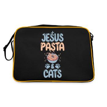 Cadeaux pour les amateurs de pâtes - Sac Retro - noir/or - Dos