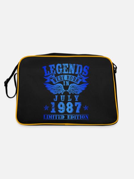Legends were born in Juli 1987 Geburtstag - Retro Tasche - Schwarz/Gold - Hinten