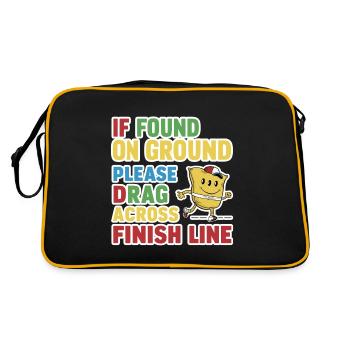 If On Ground Please Drag Across Finish Line 9 - Retro Tasche - Schwarz/Gold - Hinten