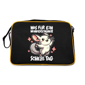 Chinchilla drôle s’il vous plaît gardez la bouche fermée - Sac Retro - noir/or - Dos