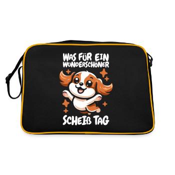 King Charles Cavalier Drôle - Sac Retro - noir/or - Dos