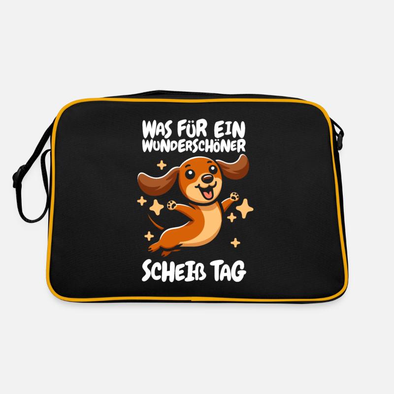 Dackel Dachshund Lustig Retro Tasche