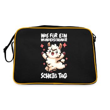 Lama Lama Drôle S’il vous plaît Tais-toi - Sac Retro - noir/or - Dos