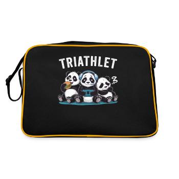 Triathlete Panda Headset Console Nerd Gaming Gamer - Retro Bag - black/gold - Back