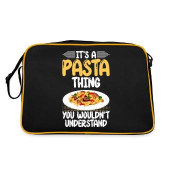 Cadeaux pour les amateurs de pâtes - Sac Retro - noir/or - Dos