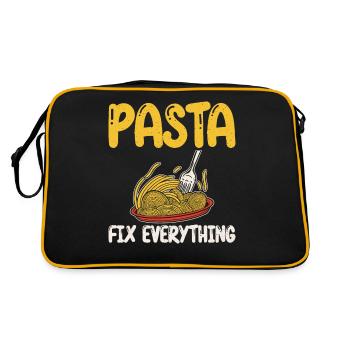 Cadeaux pour les amateurs de pâtes - Sac Retro - noir/or - Dos