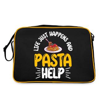 Cadeaux pour les amateurs de pâtes - Sac Retro - noir/or - Dos