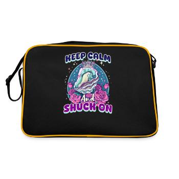 Oyster Keep Calm And Shuck On - Retro Bag - black/gold - Back