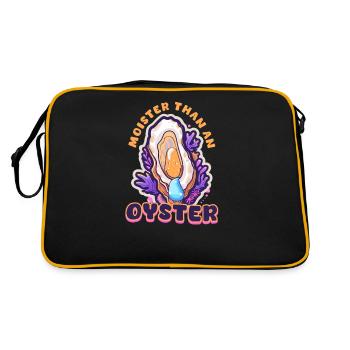 Auster feuchter als eine Auster - Retro Tasche - Schwarz/Gold - Hinten