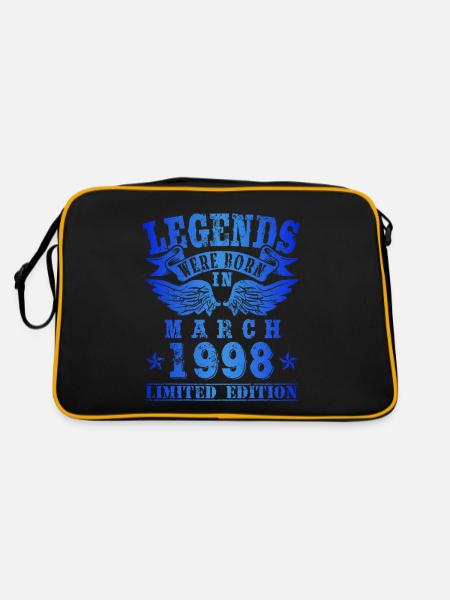 Legends were born in March 1998 Birthday - Retro Bag - black/gold - Back