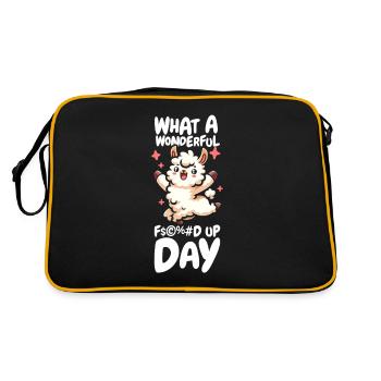 Lama Llama Drôle Fucked Up Day - Sac Retro - noir/or - Dos