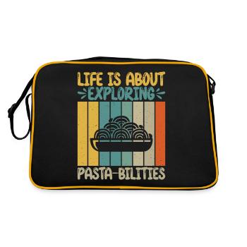 Cadeaux pour les amateurs de pâtes - Sac Retro - noir/or - Dos