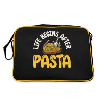 Cadeaux pour les amateurs de pâtes - Sac Retro - noir/or - Dos