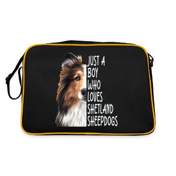 Shetland Schäferhund - Retro Tasche - Schwarz/Gold - Hinten
