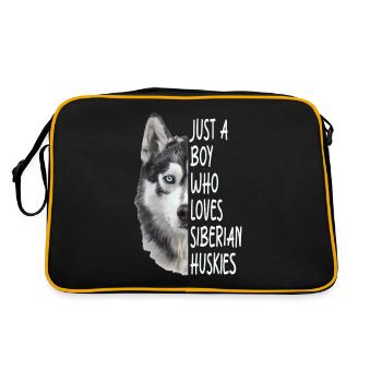 Siberian Husky - Retro Bag - black/gold - Back