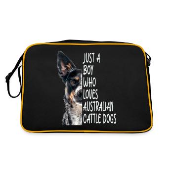 Australischer Treibhund - Retro Tasche - Schwarz/Gold - Hinten