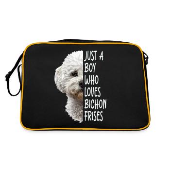 Bichon Frisé - Sac Retro - noir/or - Dos