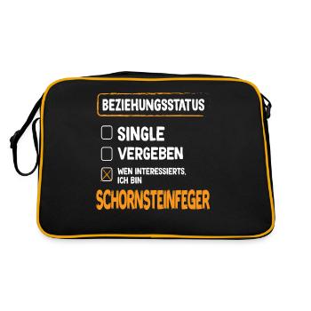 Schornsteinfeger Beziehungsstatus Kaminfeger - Retro Tasche - Schwarz/Gold - Hinten