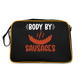 Sausage Lover - Retro Tasche - Schwarz/Gold - Hinten