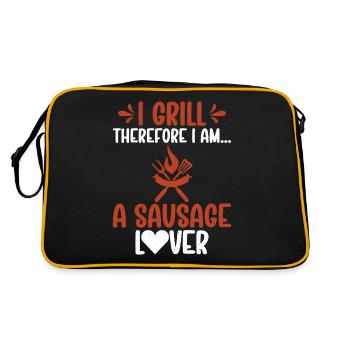 Sausage Lover - Retro Tasche - Schwarz/Gold - Hinten