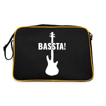 Bassta ! - Joueur de basse drôle - Sac Retro - noir/or - Dos