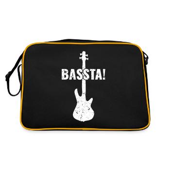 Bassta ! - Joueur de basse drôle - Sac Retro - noir/or - Dos