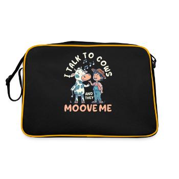 Producteur laitier Je parle aux vaches et elles me font bouger - Sac Retro - noir/or - Dos