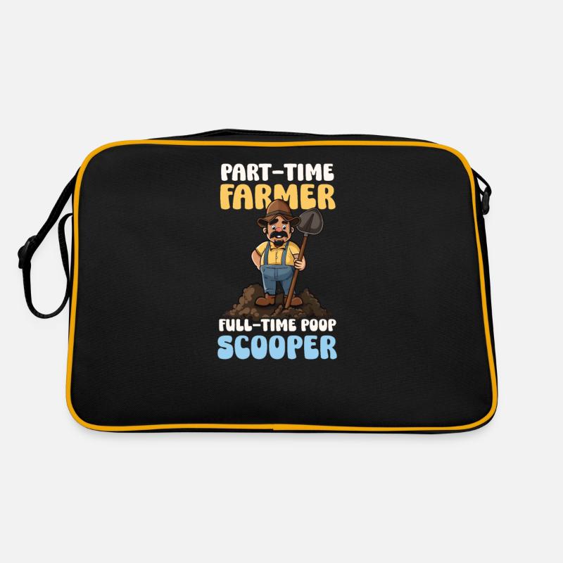 Milchbauer Teilzeit Vollzeit Kotschaufel Retro Tasche