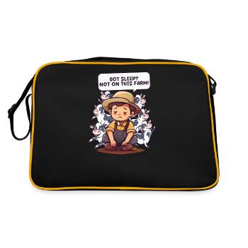 Le producteur laitier a dormi ? Pas dans cette ferme ! - Sac Retro - noir/or - Dos