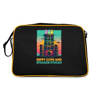 EDM Rave Mom Gobelets à bec et piles de haut-parleurs - Sac Retro - noir/or - Dos