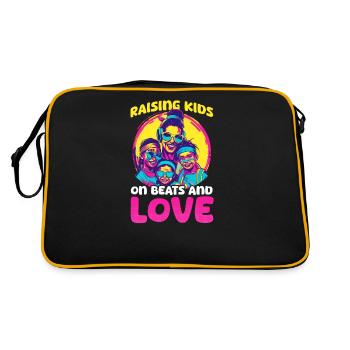 EDM Rave Mom Élever des enfants sur des rythmes et de l’amour - Sac Retro - noir/or - Dos