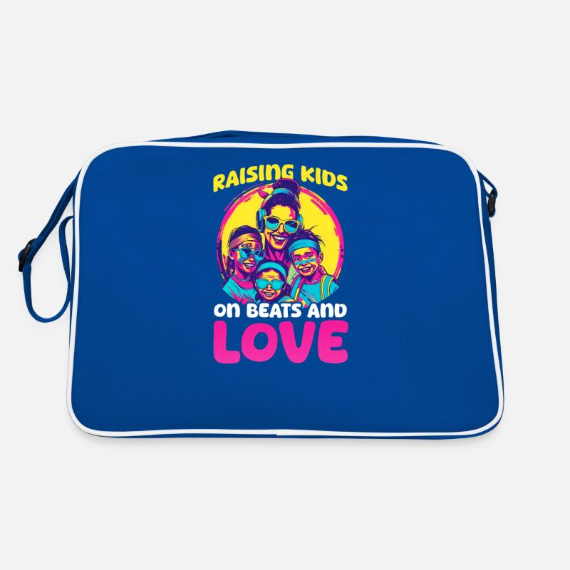 EDM Rave Mutter Zieht Kinder Mit Beats Und Liebe Retro Tasche