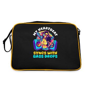 EDM Rave Mom My Heartbeat se synchronise avec des gouttes de basse - Sac Retro - noir/or - Dos
