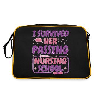 J’ai survécu à son décès à l’école d’infirmières 50 - Sac Retro - noir/or - Dos