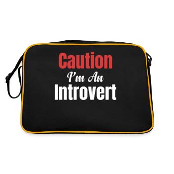 Attention, je suis introverti, - Sac Retro - noir/or - Dos