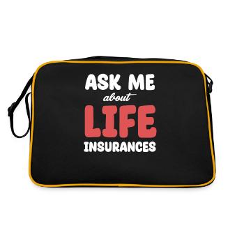 Ask Me About Life Insurance Funny - Retro Bag - black/gold - Back