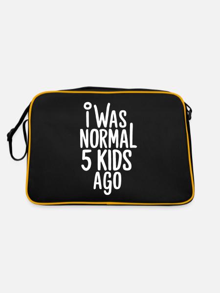 I was normal in front of 5 children - Retro Bag - black/gold - Back
