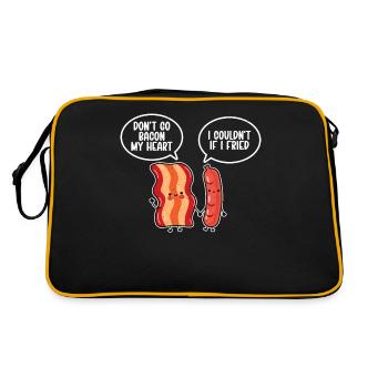 Sausage Lover - Retro Tasche - Schwarz/Gold - Hinten