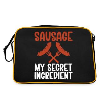Sausage Lover - Retro Tasche - Schwarz/Gold - Hinten