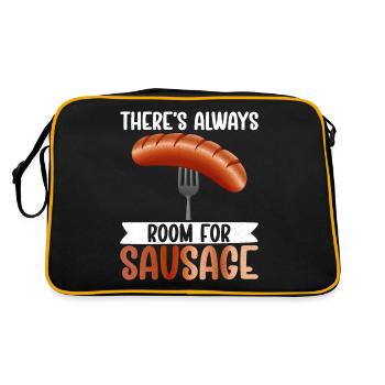 Sausage Lover - Retro Tasche - Schwarz/Gold - Hinten