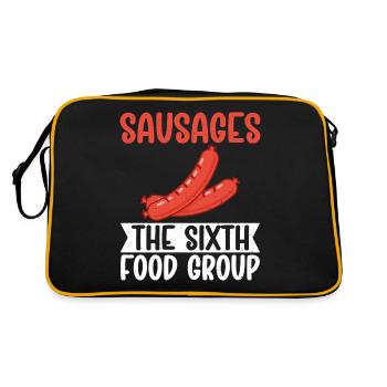 Sausage Lover - Retro Tasche - Schwarz/Gold - Hinten