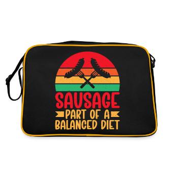 Sausage Lover - Retro Tasche - Schwarz/Gold - Hinten