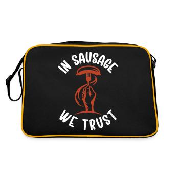 Sausage Lover - Retro Tasche - Schwarz/Gold - Hinten