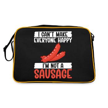 Sausage Lover - Retro Tasche - Schwarz/Gold - Hinten