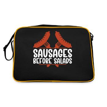 Sausage Lover - Retro Tasche - Schwarz/Gold - Hinten