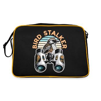 Birdwatching Bird Stalker Ornithology Birdwatcher - Retro Bag - black/gold - Back